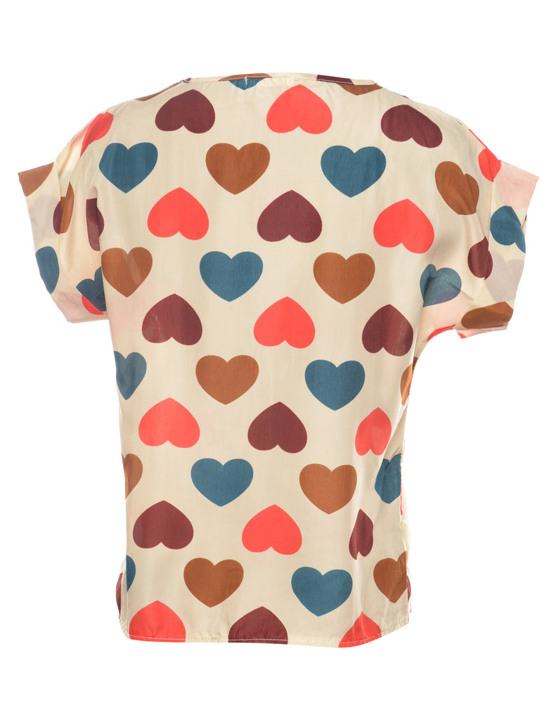 Heart Printed Top - S