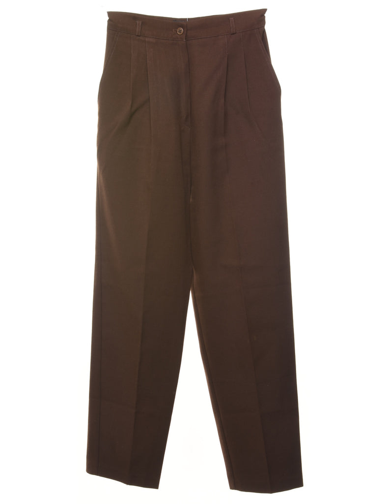 High Waist Brown Trousers - W26 L30