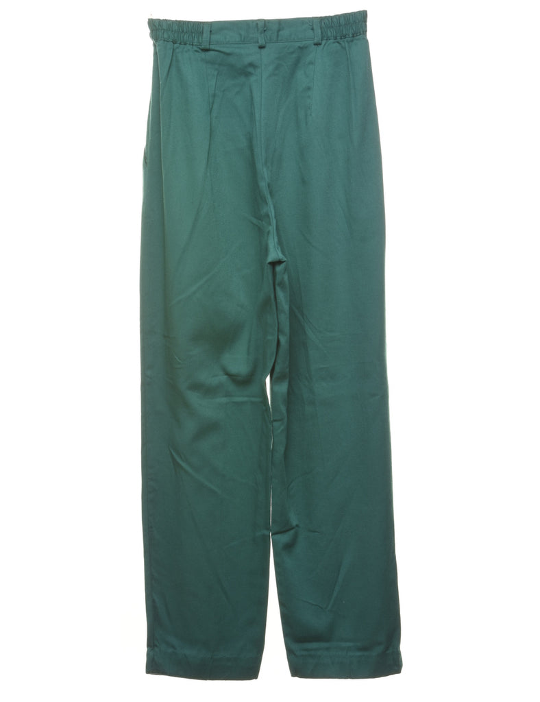 High Waist Green Pleated Trousers - W24 L29