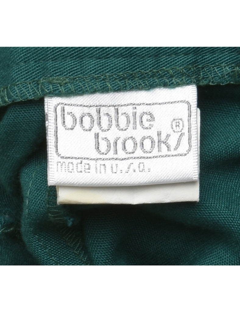 High Waist Green Pleated Trousers - W24 L29