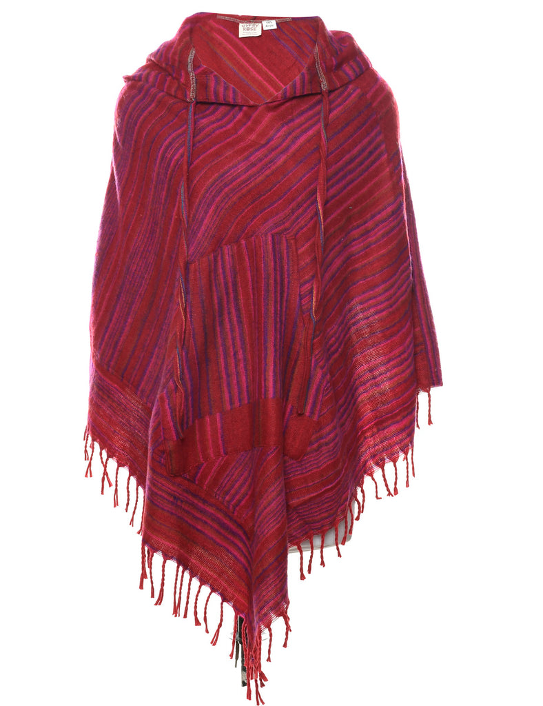 Hooded Vintage Poncho - XL