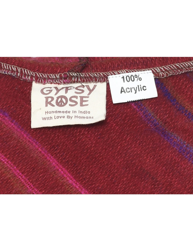 Hooded Vintage Poncho - XL