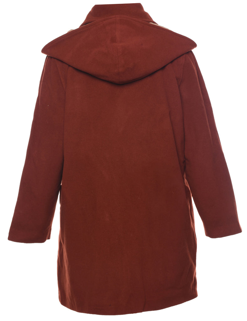 Hooded Wool Coat - L