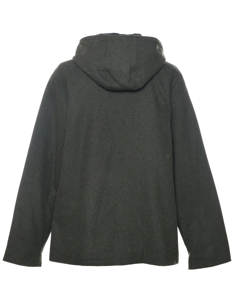 Hooded Wool Coat - L