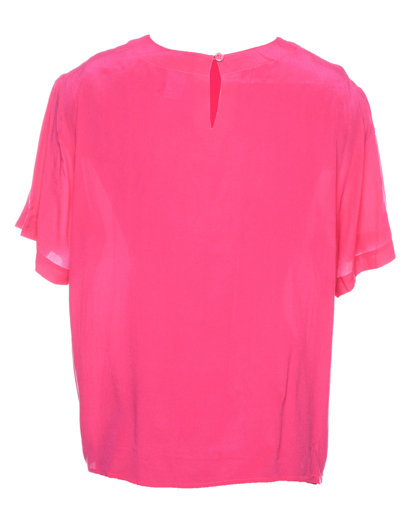 Hot Pink 100% Silk Top - L