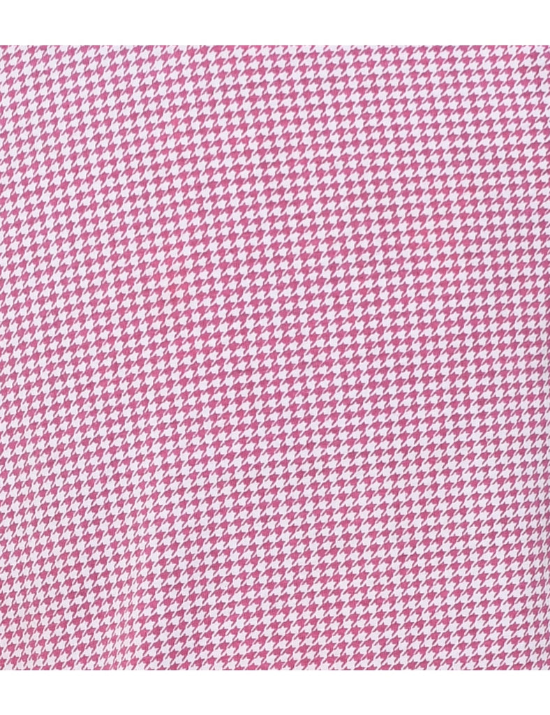 Houndstooth Pink & White Printed Sweatshirt - M