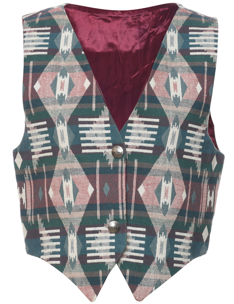 Ikat Pattern Multi-Colour Waistcoat - S