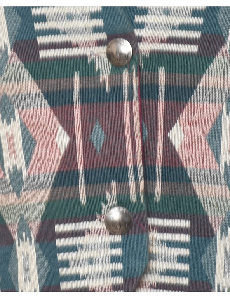 Ikat Pattern Multi-Colour Waistcoat - S