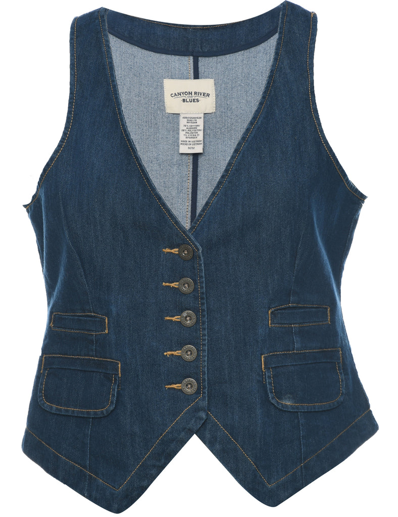 Indigo Denim Jacket Vest - M
