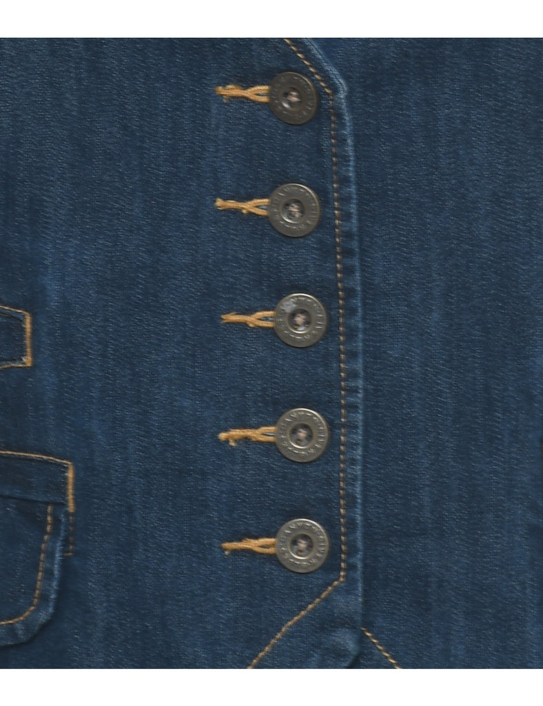 Indigo Denim Jacket Vest - M