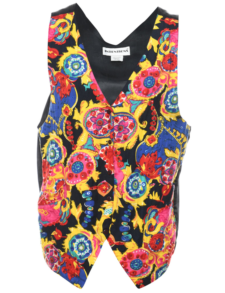 Intentions Floral Pattern Waistcoat - L