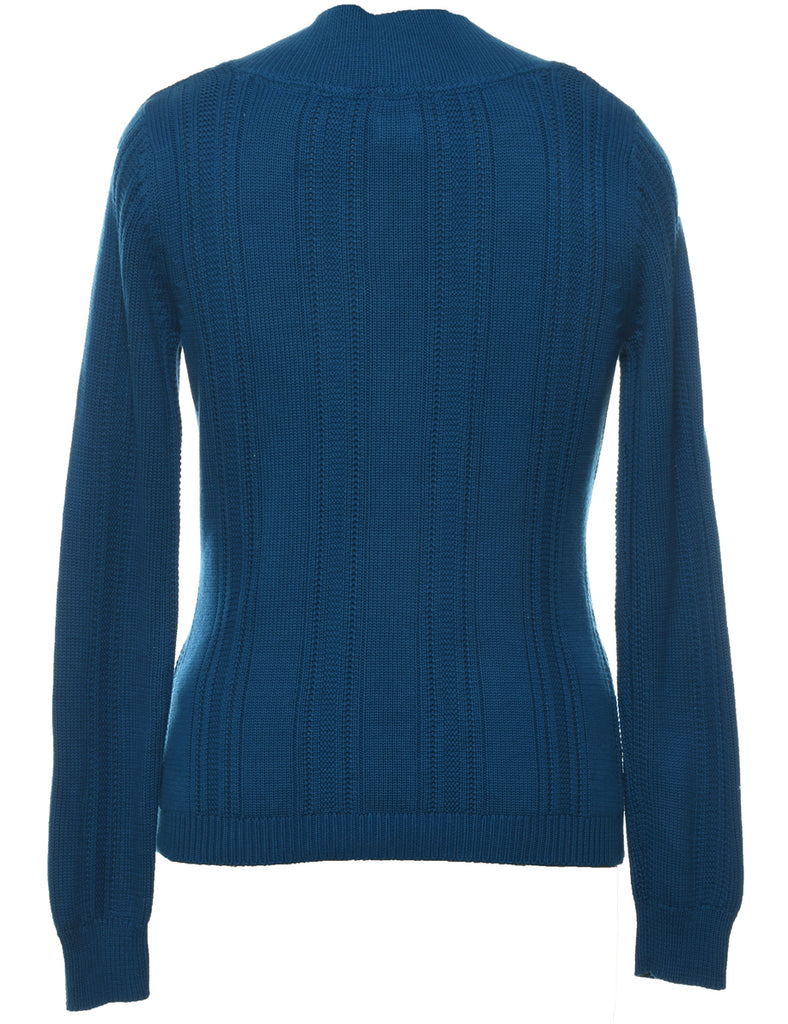 Izod Cable Knit Blue Jumper - M