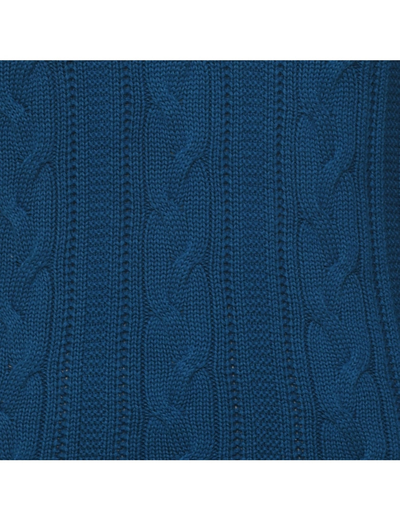 Izod Cable Knit Blue Jumper - M