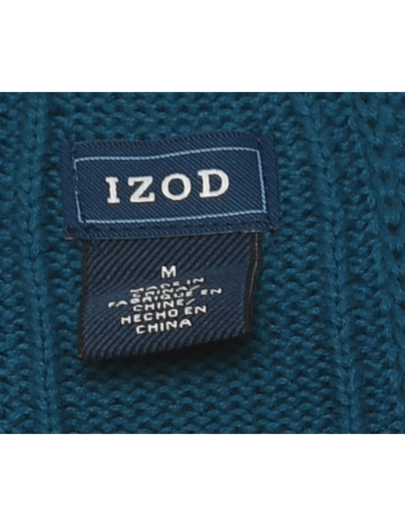 Izod Cable Knit Blue Jumper - M