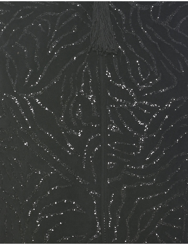 Jessica Howard Black & Silver 1990s Evening Jacket - M