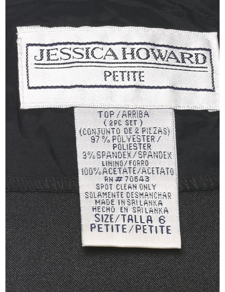 Jessica Howard Black & Silver 1990s Evening Jacket - M