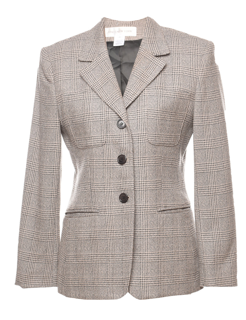 Jones New York Checked Grey Blazer - S