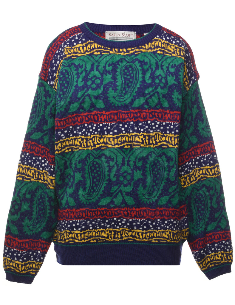 Karen Scott Paisley Pattern Jumper - L