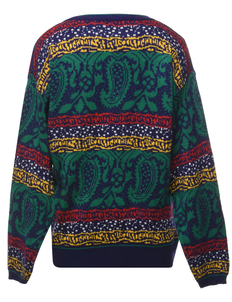Karen Scott Paisley Pattern Jumper - L