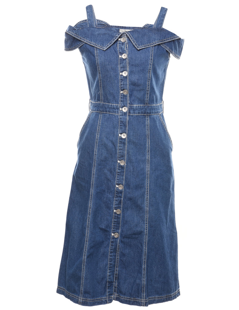 La Chapelle Button Front Denim Dress - S