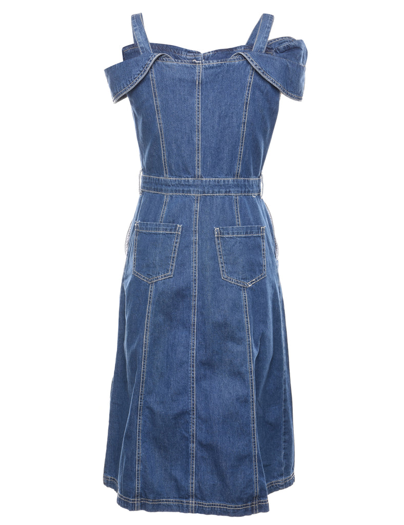 La Chapelle Button Front Denim Dress - S