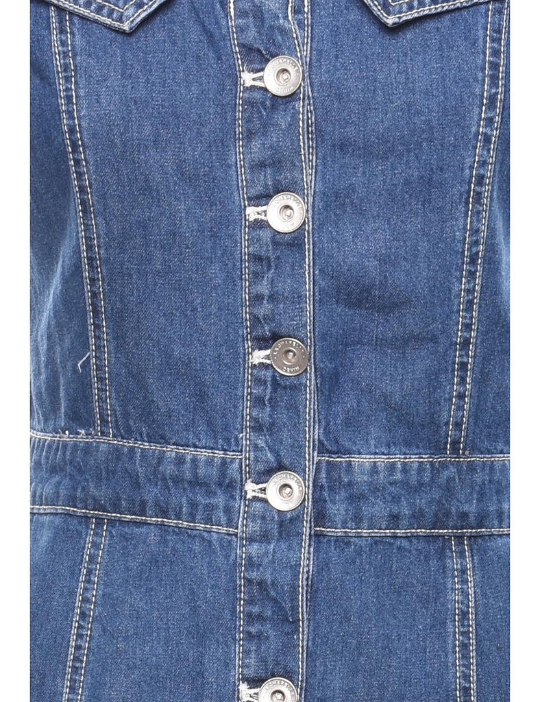 La Chapelle Button Front Denim Dress - S