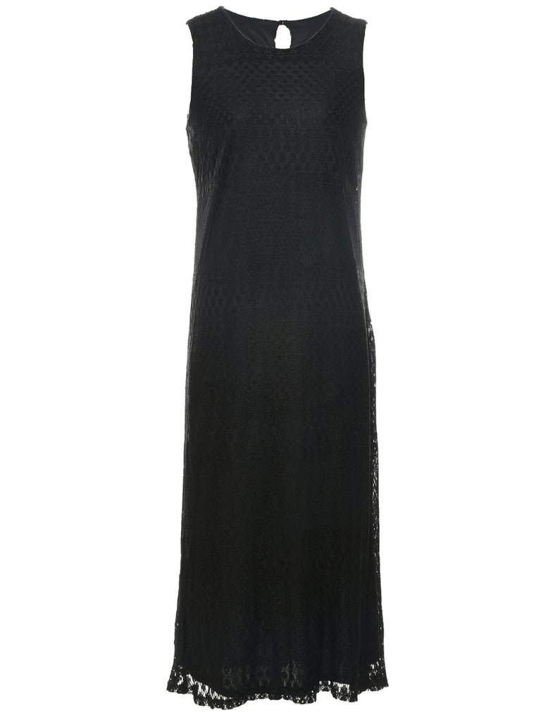 Lace Black Evening Dress - M