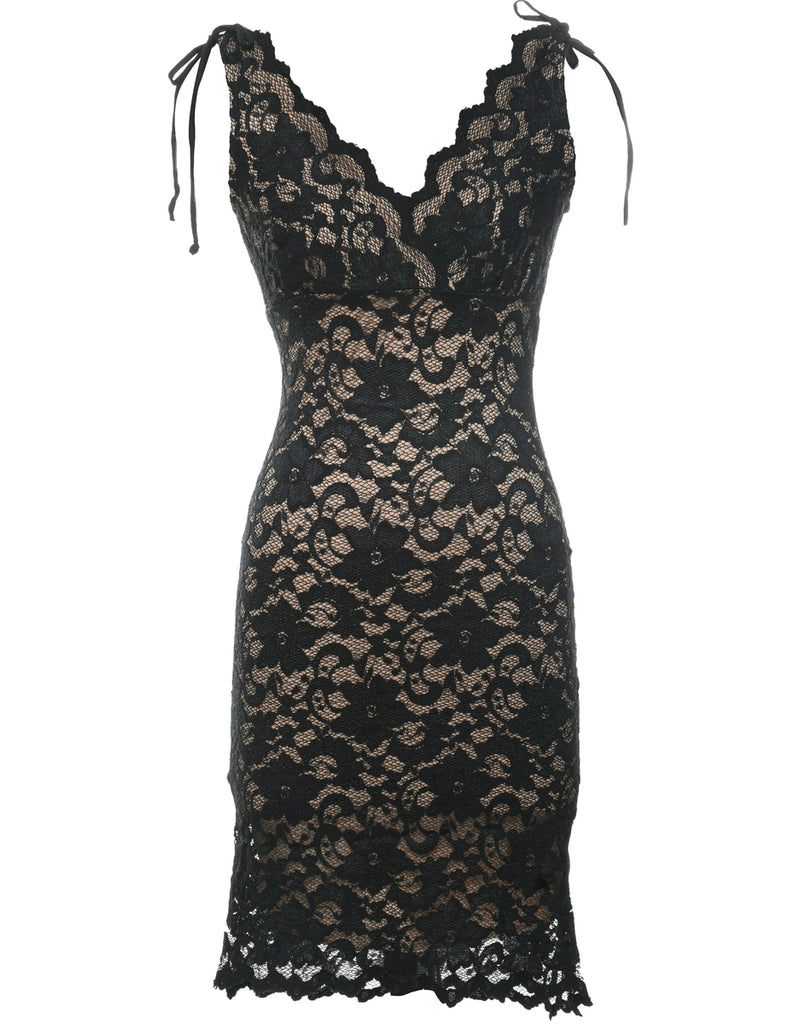Lace Black Evening Dress - XS