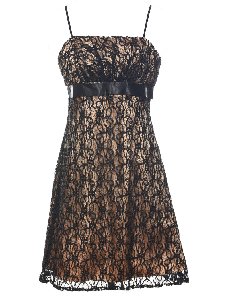 Lace Black Evening Dress - S