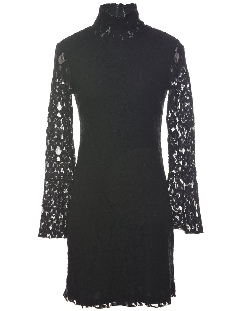 Lace Black Evening Dress - S
