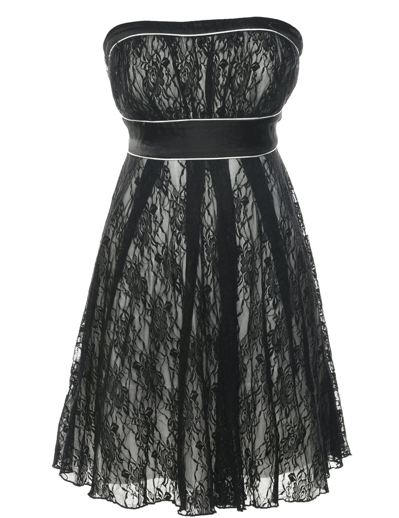 Lace Black Evening Dress - S