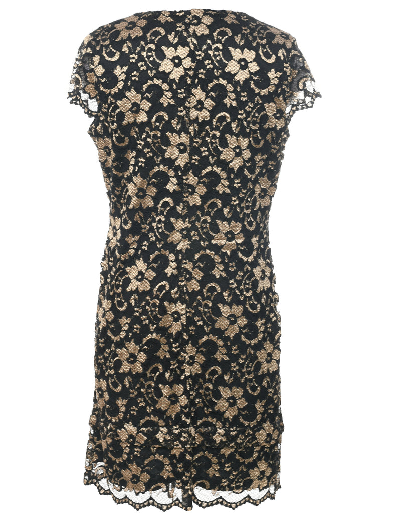 Lace Black Evening Dress - M