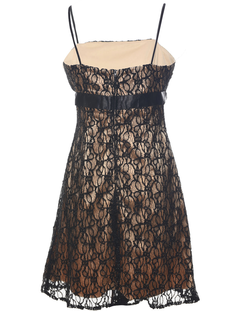 Lace Black Evening Dress - S