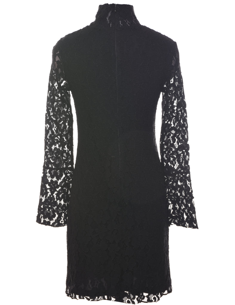 Lace Black Evening Dress - S