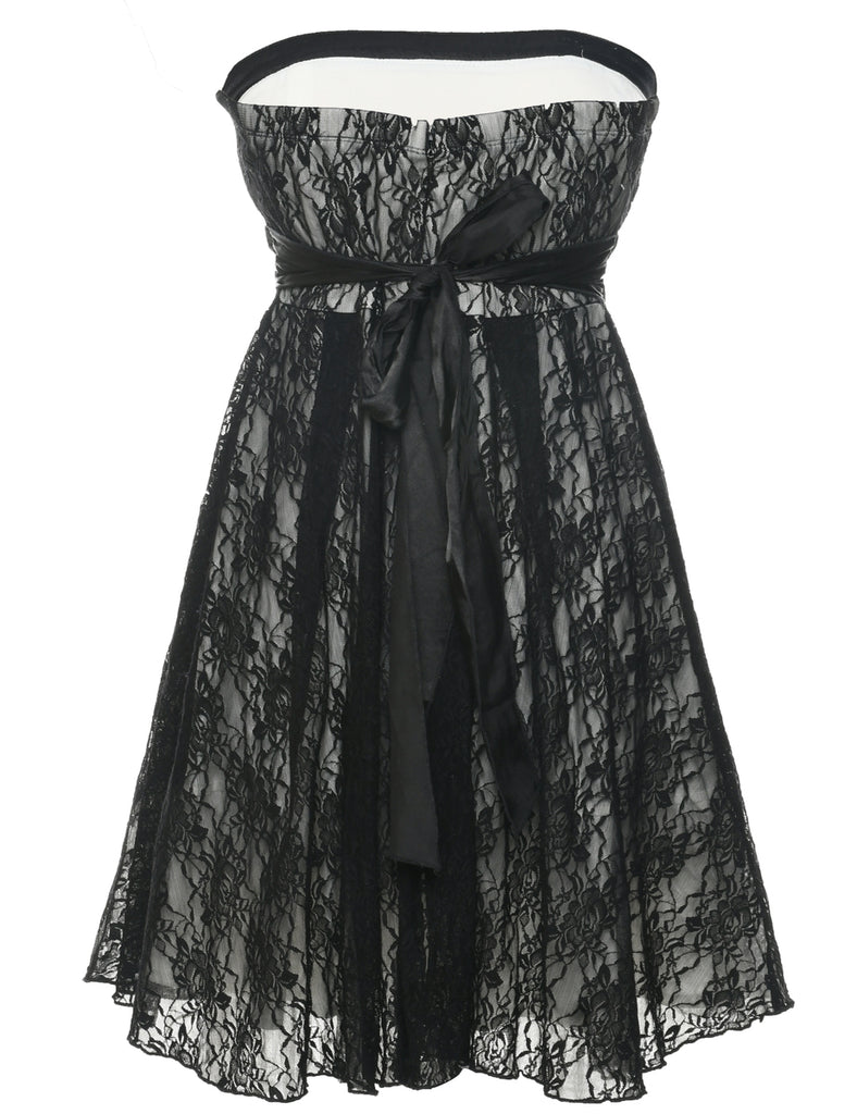 Lace Black Evening Dress - S