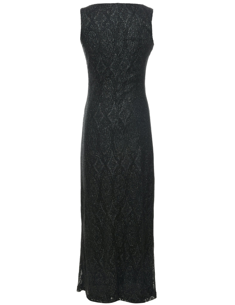 Lace Black Evening Dress - S