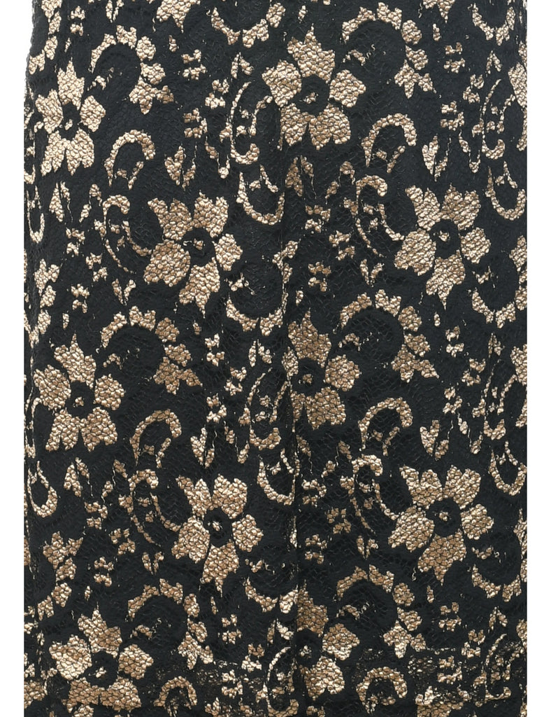 Lace Black Evening Dress - M