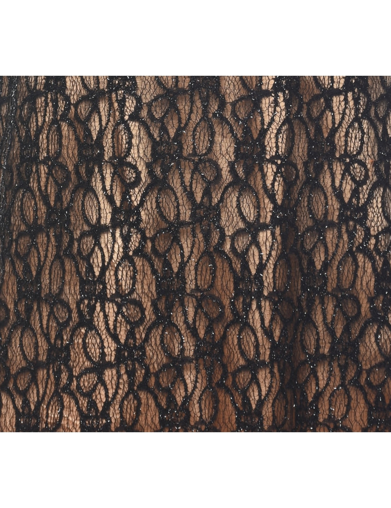 Lace Black Evening Dress - S