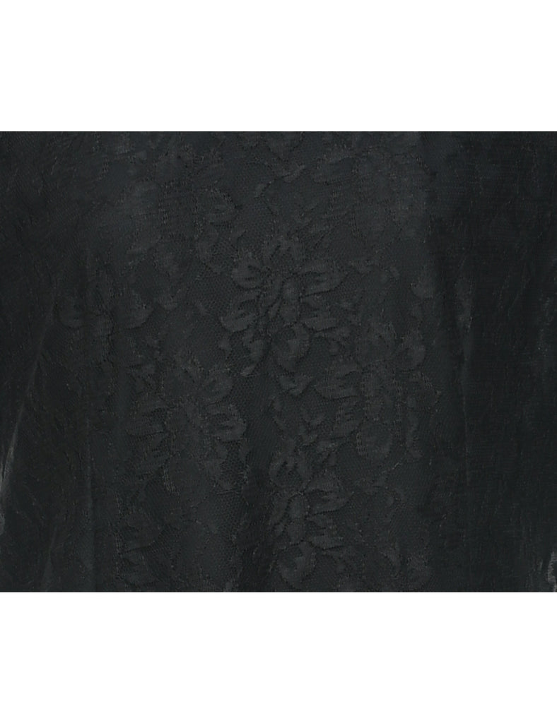 Lace Black Evening Dress - L