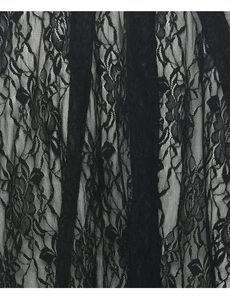 Lace Black Evening Dress - S