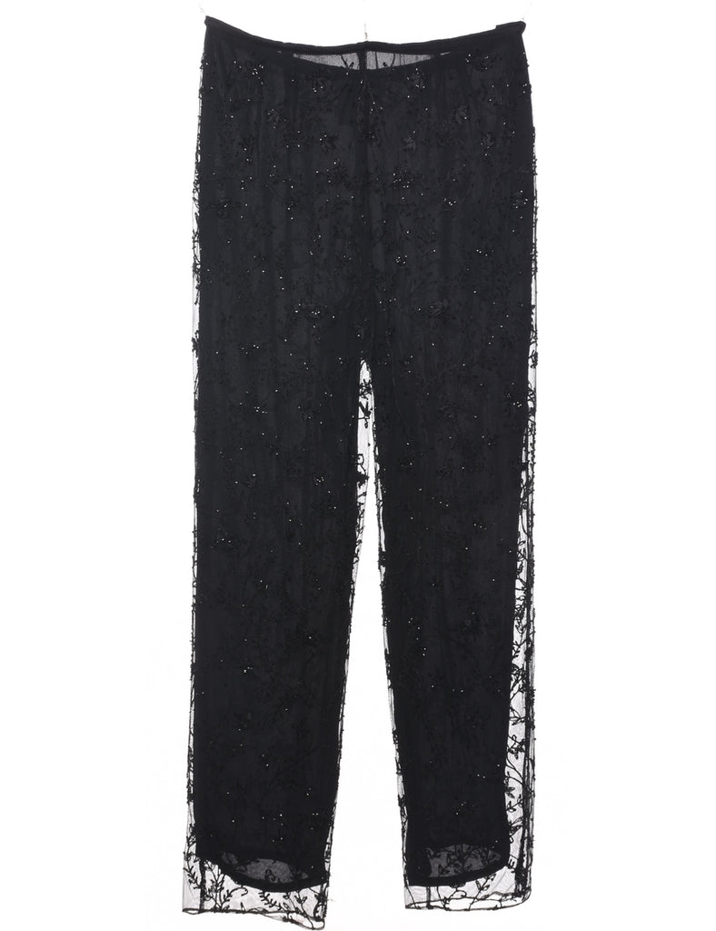 Lace Black Trousers - W30 L32