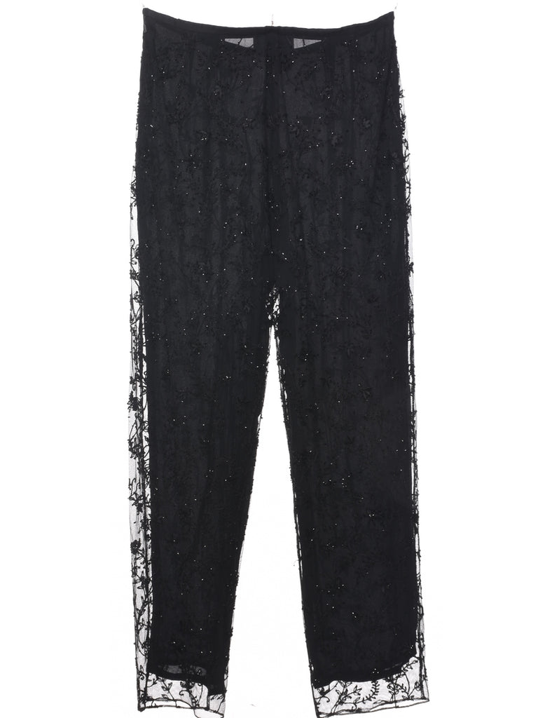 Lace Black Trousers - W30 L32
