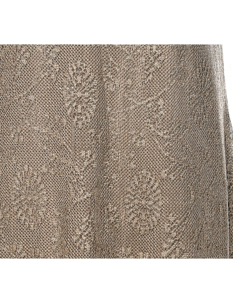 Lace Brown Evening Dress - M