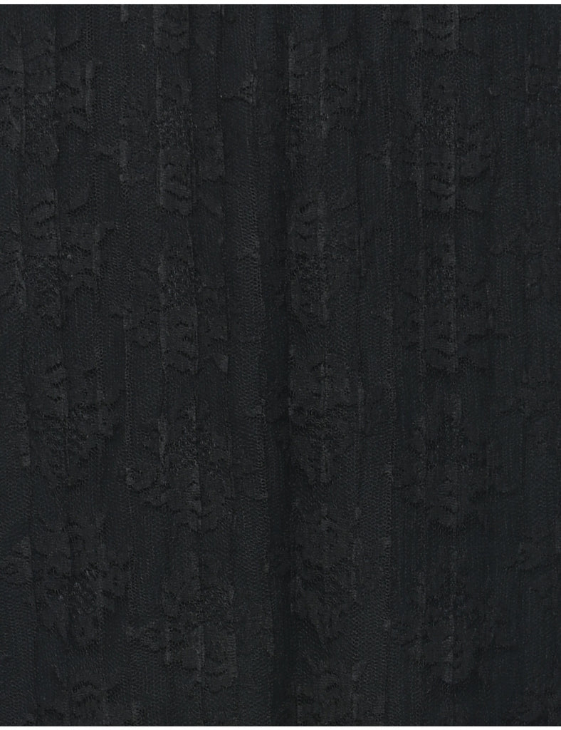 Lace Floral Pattern Pencil Skirt - M