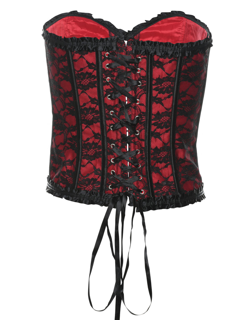 Lace Floral Print Corset - L