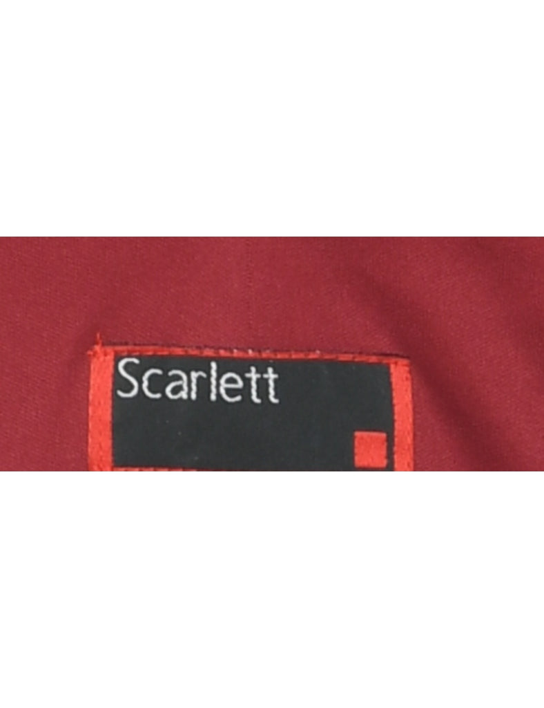 Lace Maroon Evening Dress - M