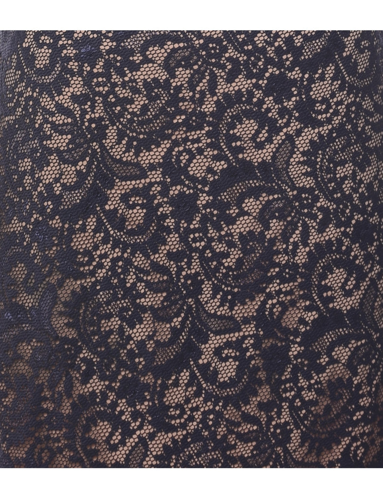 Lace Navy Evening Dress - S