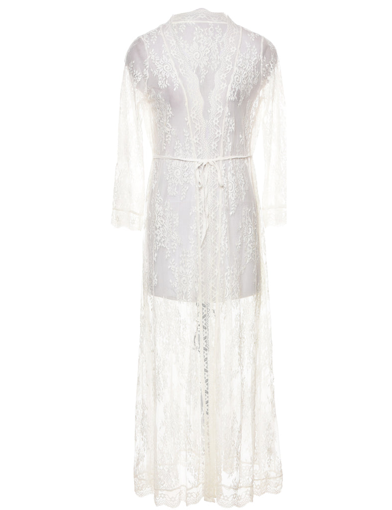 Lace Off White Bed Jacket - M