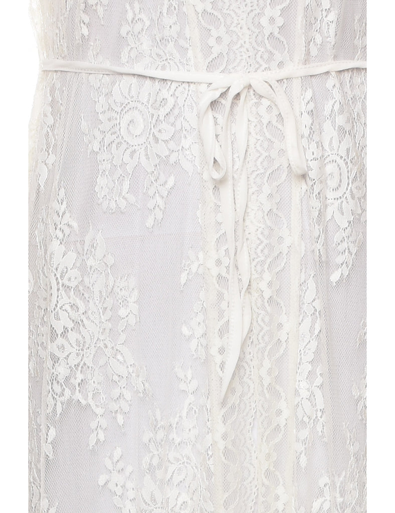Lace Off White Bed Jacket - M
