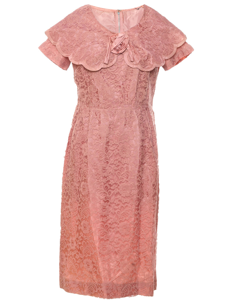Lace Pale Pink Dress - M